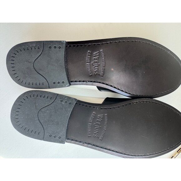 BASS Weejuns Flat Strap Colorblock Black White Loafer Women's Size 9 NEW - Picture 9 of 9